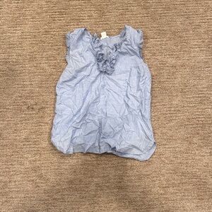 J. Crew Light Blue Ruffled Blouse